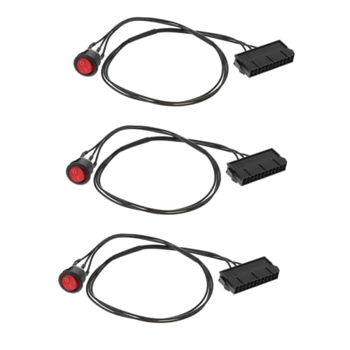 UKCOCO 3 Uds Cable De Alimentación Interruptor De Computadora Cable De Alimentación Probador De Potencia Cable De Puente De Puente 18Awg Interruptor De Encendido/Apagado Interruptor De