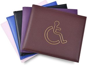 Vicloon Permiso de Estacionamiento de Cuero, Funda para Permiso de Circulación Coche, Funda para Tarjeta para Discapacitado(Marrón