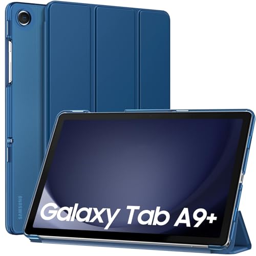 MoKo Funda para Galaxy Tab A9+/A9 Plus 11 Pulgadas 2023, Funda Inteligente Protectora con Carcasa Traslúcida de PC Duro para Tab A9 Plus(SM-X210/X216/X218), Auto Activación/Reposo, Azul Marino Oscuro
