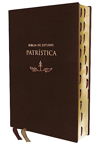 Reina Valera Revisada, Biblia de Estudio Patrística, Leathersoft, Marrón, Interior a dos colores, con índice, Palabras de Jesús en rojo: La Sabiduría ... Marron, Palabras de Jesús en rojo