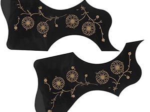Paquete de Golpeador de Guitarra Acústica, Accesorio de Protector de Púa de Guitarra Acústica Patrones Hermosos Protector de Guitarra de Repuesto Protector de Guitarra para Principiantes(negro)