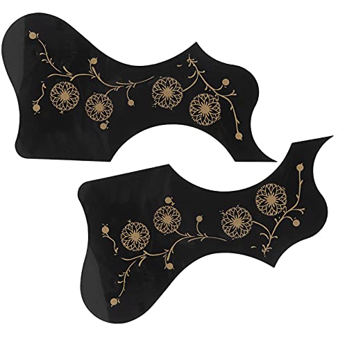 Paquete de Golpeador de Guitarra Acústica, Accesorio de Protector de Púa de Guitarra Acústica Patrones Hermosos Protector de Guitarra de Repuesto Protector de Guitarra para Principiantes(negro)