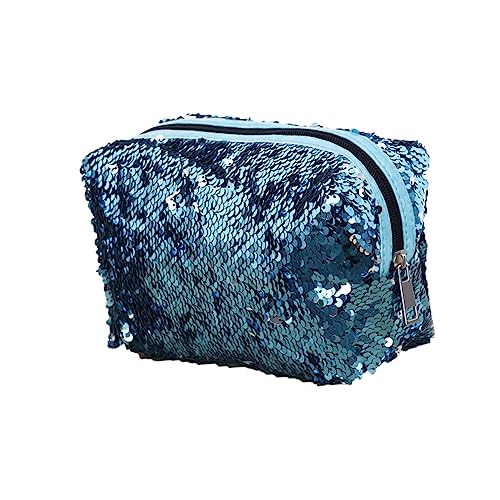 VALICLUD Neceser de cosméticos para mujer, bolsa de maquillaje, bolsas de cosméticos con lentejuelas, bolsa de aseo portátil, bolsa de cosméticos brillante, organizador de maquillaje, bolso de mano,