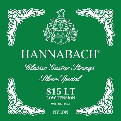 Hannabach Cuerdas para Guitarra Clásica Serie 815, Tensión Baja, Plateado Especial, Set