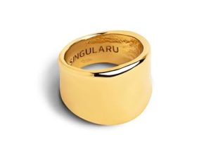 SINGULARU – Anillo My Ocean – Anillo de Latón con Acabado Baño en Oro de 18 Kt – Joyas Para Mujer – Hecho en España – Varias Tallas y Acabados – Talla 16