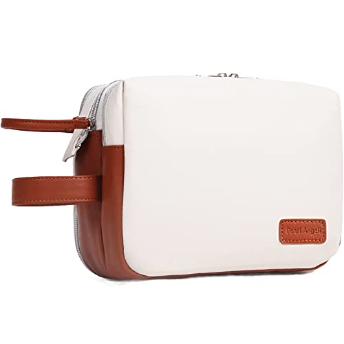 Pearl Angeli Neceser para colgar mujer, bolsa de aseo de viaje de piel sintética grande con gancho impermeable bolsa de baño bolsa de baño bolsa de baño bolsa de baño bolsa de baño, Y blanco, Neceser