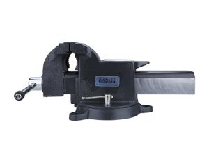 STANLEY Tornillo de Banco de Carga Pesada Maxsteel 150mm, Estructura de Hierro Fundido, Tornillo con Husillo, Base con Agujeros y Perno de Bloqueo, Resistente a la Corrosión, 1-83-068