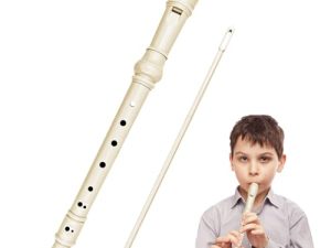 Lectorias 8 Hoyos Flauta Escolar, Flautas Dulce Soprano de Digitación Alemana, Flauto de Infantil Adultos, Sopranos Grabadora, Flute Desmontable Blancas, Plástic de Resina abs, con Varilla Limpieza.