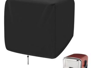 Fenghome Cubierta para horno de pizza para horno Ninja Woodfire serie OO101, resistente al agua, con cordones ajustables y asa superior, accesorios para horno de pizza, color negro (56 x 47 x 37 cm)