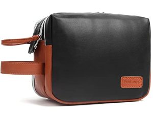 Pearl Angeli Neceser para colgar mujer, bolsa de aseo de viaje de piel sintética grande con gancho impermeable bolsa de baño bolsa de baño bolsa de baño bolsa de baño bolsa de baño, Y negro., Neceser