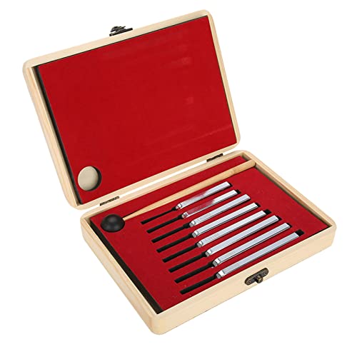 Juego de Diapasones de Acero con Mazo, Juego de Diapasones de 8 Frecuencias, Dispositivos de Curación de Frecuencia para el Cuidado de la Salud del Sonido, Instrumentos