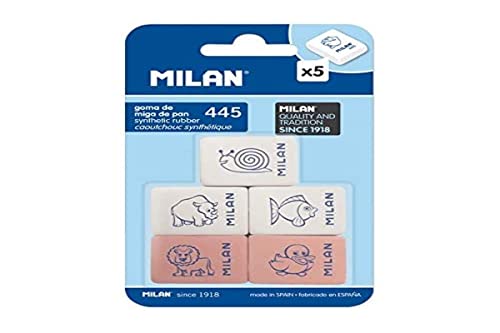 Blíster 5 gomas Rectangulares con dibujos infantiles 445 MILAN