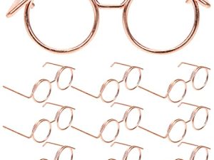FAVOMOTO 10 Piezas Gafas metalicas Lentes con armazón Redonda niña muñeca Gafas Regalos para niñas Regalo para niñas Gafas de Sol casa Accesorios de Ropa de muñeca Gafas de muñeca