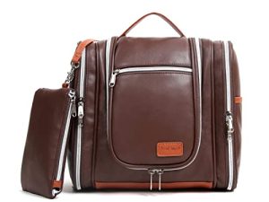 Bolsa de aseo de viaje para colgar para hombres y mujeres, impermeable, bolsa de maquillaje, neceser de tamaño completo con gancho para colgar.., G-café