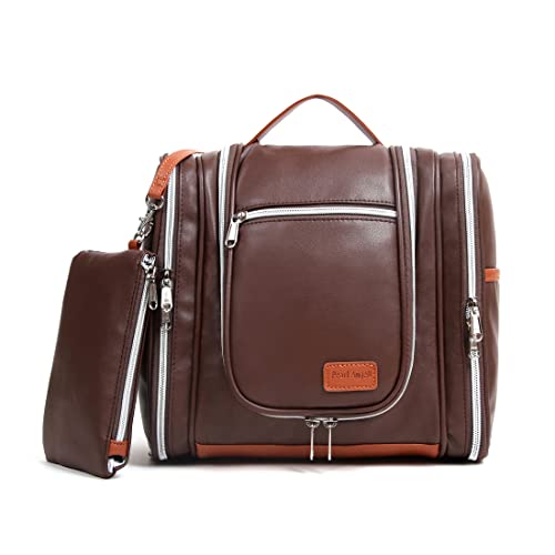 Bolsa de aseo de viaje para colgar para hombres y mujeres, impermeable, bolsa de maquillaje, neceser de tamaño completo con gancho para colgar.., G-café