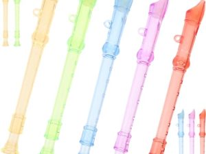 CORHAD 10 Piezas De Pequeña Transparente para Educación De La Primera Infancia Flautas De Plástico De 6 Agujeros Mini Instrumento Musical para Niños Mini Flautas De