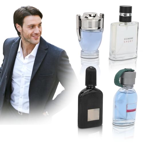 Eau de Toilette Hombre Colonia, 4 Piezas 25 Ml Perfume Suit Hombre Perfume para Hombres, Colonia Deportiva Fragancia Floral Oceánica, Set de Perfume Masculino de Larga Duración