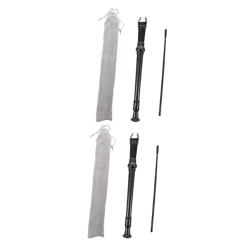 ibasenice 2 Juegos Alemán Triple Clarionet Flauta Soprano Para Niños Instrumento De Flauta Dulce Soprano Instrumento Registrador De 8 Hoyos Juguete Alumno Bolsa De Terciopelo Abs De Madera