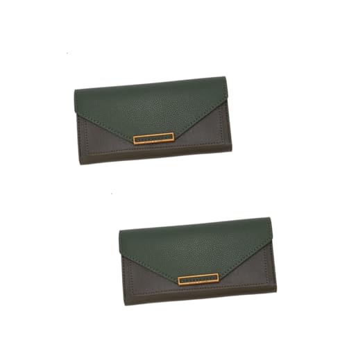 CALLARON 2 Piezas Billetera Larga Billetera de Efectivo para Mujer Bolso Cartera Chicas monederos Cartera de Mujer Billetera de Almacenamiento Billetera de PU Boda De Las Mujeres Hardware