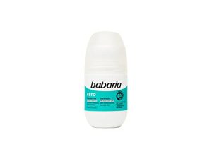 Babaria – Desodorante Roll On Cero 0% Alcohol 0% Sales Aluminio, Contiene Activo Prebiótico, Antitranspirante, Pieles Sensibles, Unisex, Vegano – 50 ml