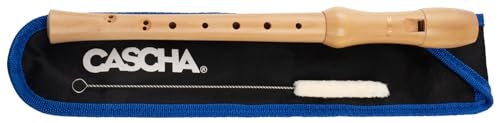 CASCHA Flauta de madera de arce, digitación barroca, flauta para niños y principiantes a partir de 6 años, flauta soprano en Do con bolsa, limpiaparabrisas y grasa de corcho