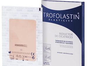 Trofolastin – Reductor de cicatrices – parche poliuretano – reduce y previene cicatrices hipertróficas o queloides – quemaduras y cortes – 5 apositos de 10x14cm
