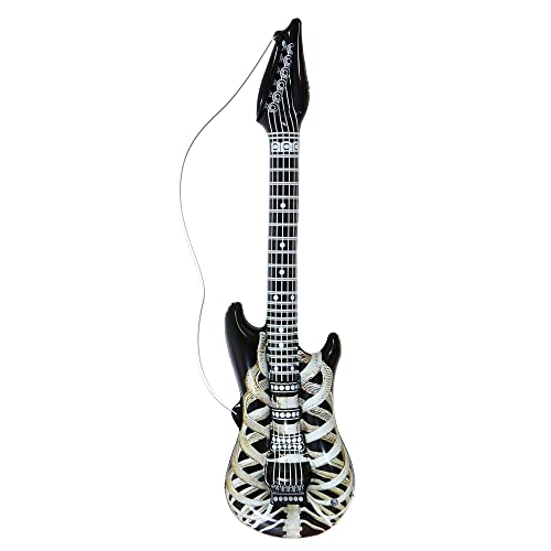 Widmann 04753 - Guitarra esqueleto hinchable, aprox. 105 cm de largo, para carnaval y fiestas temáticas