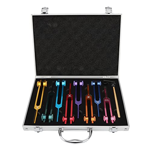 Instrumento de Diapasón, Aleación de Aluminio Vibratoria Más Larga, Promueve la Relajación, Martillo, Juego de Diapasón Resonante, Alivio del Estrés para Terapeutas de Sonido