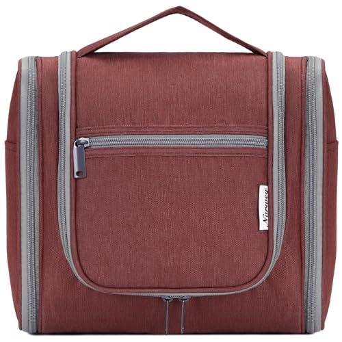 Neceser Colgante Bolsa de Aseo Mujer Grande Neceser Maquillaje Organizador Viaje Accesorios (Granate(Largo))