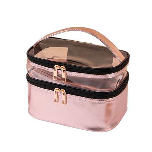 minkissy 5 Piezas Bolsa De Lavado a Mano Monedero Higiene Cuidado Personal Bolsa De Aseo Portátil Neceser De Viaje para Mujer Cosmético Constituir Afeitar Perder Rosa De Polivinilo