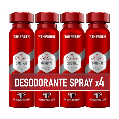 Old Spice PACK X4 Original Spray Corporal Desodorante Para Hombres 150 ml