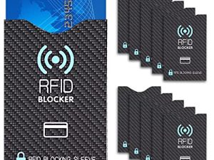 CMOISO Funda Tarjeta Credito, Protectoras de RFID NFC, 10 PCS Unisex Tarjeta de Crédito y Tarjeta de IdentificaciÓN Protector Impermeable y Antirrobo