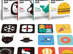 hahaland Flashcards Tarjetas Juguetes Bebes 0 3 6 12 Meses, 80 Piezas Tarjetas Bebe en Blanco y Negro y de Colorida, Tarjetas Estimulacion Visual de Alto Contraste para Bebes 0-36 Meses