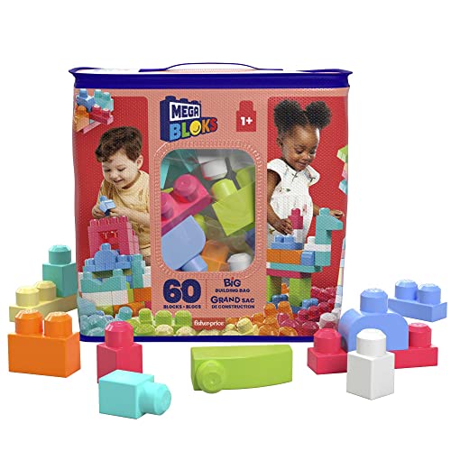 Mega Brands - Bolsa Maxi con 60 Piezas, Juego de construcción, Color Rosa (8417)