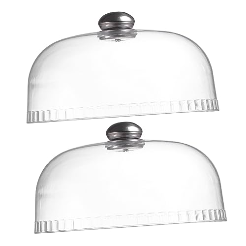MAGICLULU 2 Piezas cubierta de plástico transparente fundas protectoras para postres cúpula de cristal vidrio cubiertas protectoras de alimentos cubre platos en forma de campana