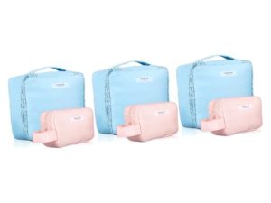 POPETPOP 6 Piezas Neceser de Viaje Organizador de Bolsos para Viajar Bolsas de cosméticos para Viajar Bolsas de Maquillaje Bolso de Cosméticos Bolsas de Aseo para Mujeres Flores Cartera