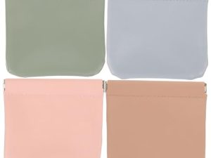 Housoutil 4 Piezas Bolsa De Almacenamiento Bolsa De Cosméticos Bolsas De Aseo Bolsas De Maquillaje Neceser para Mujer Bolsa De Maquillaje De Mujer Cuero PU Bolsa De Viaje Viajar Pequeña