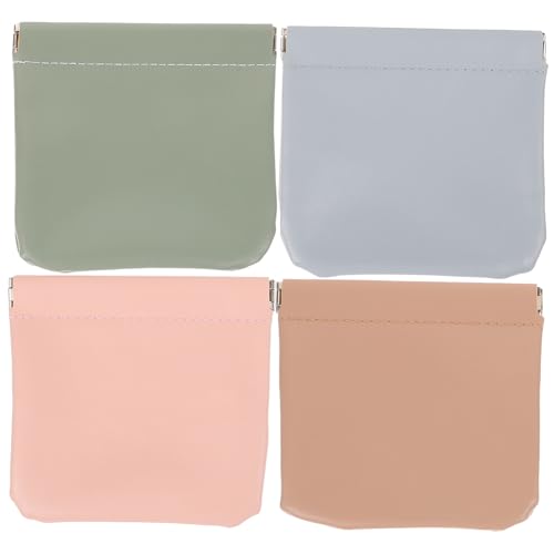 Housoutil 4 Piezas Bolsa De Almacenamiento Bolsa De Cosméticos Bolsas De Aseo Bolsas De Maquillaje Neceser para Mujer Bolsa De Maquillaje De Mujer Cuero PU Bolsa De Viaje Viajar Pequeña