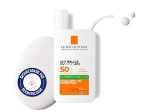 La Roche Posay Protector Solar SPF50+, Protección Alta, Resistente al Agua, Sin Perfume, Para pieles grasas, Anthelios UV-Mune 400, Fluido Oil Control, 50 ml