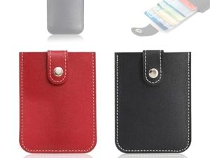 ZKSXOA 2 pcs Tarjetero Mujer y Hombre,Card Holder,Funda Tarjeta Credito, Billeteras para Hombre y Mujer, Hombre(Negro, burdeos)