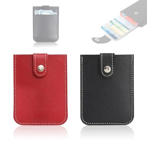 ZKSXOA 2 pcs Tarjetero Mujer y Hombre,Card Holder,Funda Tarjeta Credito, Billeteras para Hombre y Mujer, Hombre(Negro, burdeos)