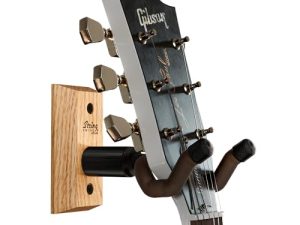 String Swing guitarra percha – Soporte para guitarras eléctricas y acústicas y bajos – Soporte accesorios hogar o estudio pared – Instrumentos musicales seguro sin estuche duro – madera sólida roble