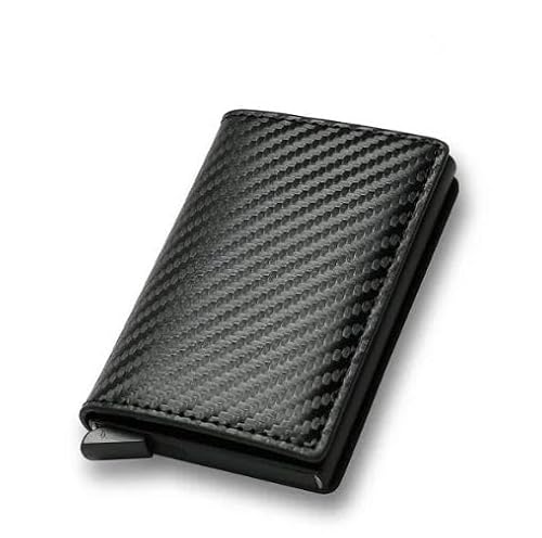 QUERINNI Q Cartera Tarjetero Cuero para Hombre con Billetera Minimalista Porta Tarjetas de Crédito (Protección RFID), Billetes