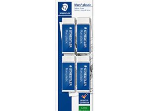 STAEDTLER Rasoplast 52650BK4DA – Goma de Borrar Blanca, Blíster con 4 Unidades