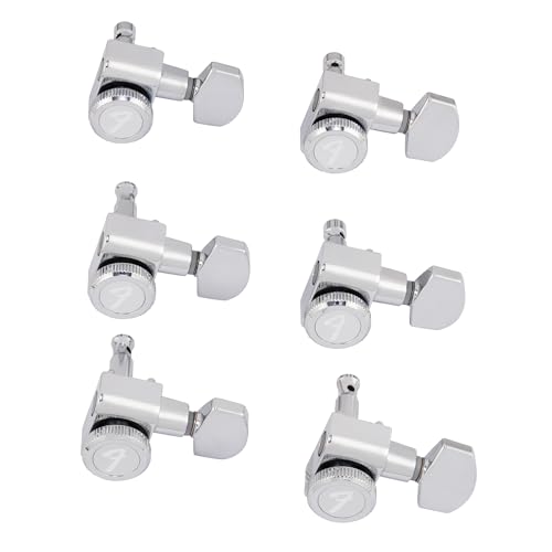 Fender Clavijas Bloqueantes para Guitarra Eléctrica Stratocaster/Telecaster, Set de 6, Cromo