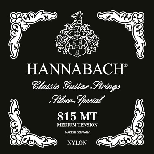 Hannabach Cuerdas para Guitarra Clásica Serie 815, Tensión Media, Plateado Especial, Set