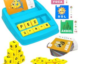 Juego de Educativo Letras Alfabetización en Español con 64 Tarjetas Flash Aprender a Leer Juguetes Montessori Juguete para 3 4 5 Años Preescolar Regalo Regalos Cumpleaños Educativo Juguetes Infantile