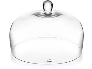 Lacor 61806 Campana Cubre Platos, Protege, Ideal para Conservar y Presentar Alimentos, Vidrio Borosilicato, Muy Resistente, Ø25, Alto: 14 cm, Cristal
