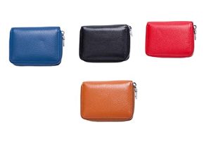 SAFIGLE Organizador Pequeño Cartera Monedero De Las Señoras Billetera De Tarjeta De Crédito Medias De Ballet Llavero Fresa Pequeña Caja Tarjetero Cremallera Viajar Clip De Billetera Rojo