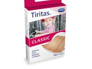 Tiritas Classic: Apósitos para Proteger Pequeñas Heridas, Anatómicas y con una Alta Transpirabilidad; 6x10cm; Continuas; Recortables; 10 unidades